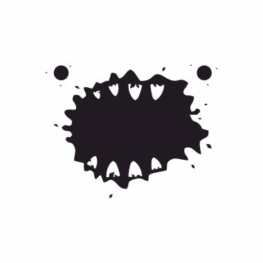 Beyaz arkaplanda siyah canavar simgesi, vektör illüstrasyonu