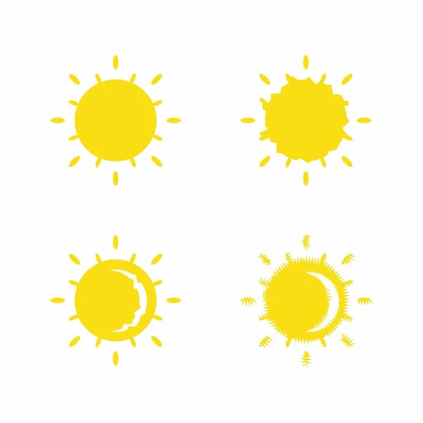 Sol Icono Conjunto Ilustración Vectorial — Vector de stock