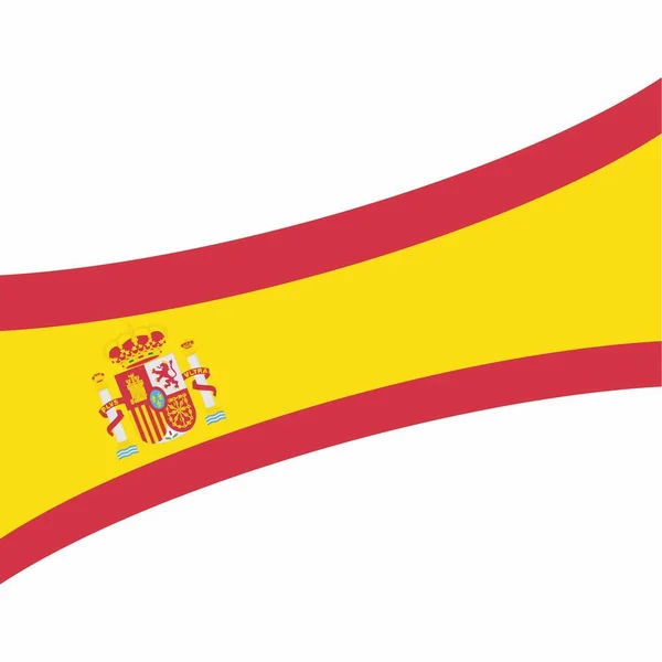 Vlag Van Spanje Wapperend Wind Vectorillustratie — Stockvector