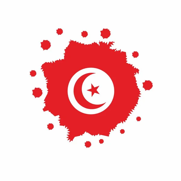 Bandera Túnez Icono Vector — Vector de stock