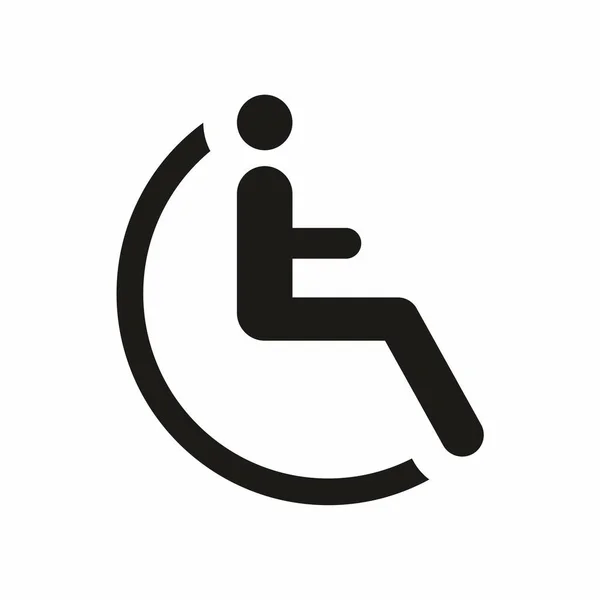 Disabled Person Icon Simple Illustration Wheelchair Vector Symbol Web — Stock Vector