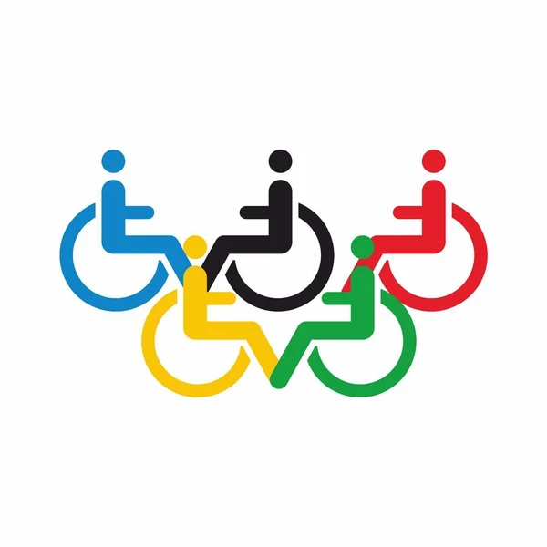 Symbole Für Rollstuhlfahrer Design Vektorvorlage — Stockvektor