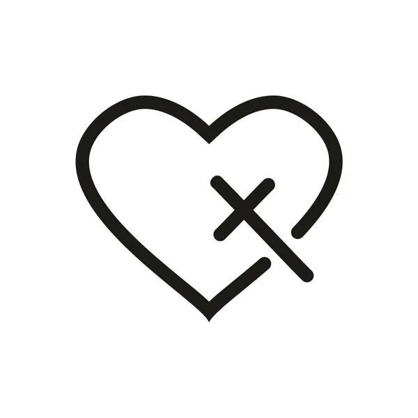Heart Broken Icon Vector Illustration — Stock Vector