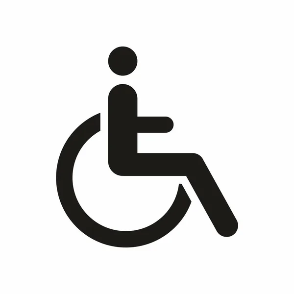 Disabled Person Icon Flat Design Style — Stock Vector