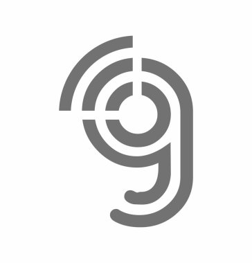 g harfi hedef simgesi vektör çizimi