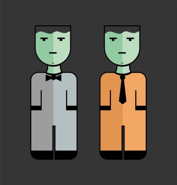 Erkek ikonu. Web için erkek ve kadın vektör simgelerinin düz çizimi