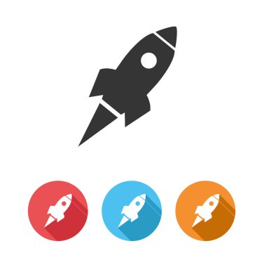 roket simgesi vektörü beyaz arkaplanda izole edildi