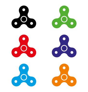 Kıpır kıpır dönen simgeler. düz dizayn. vektör illüstrasyonu.