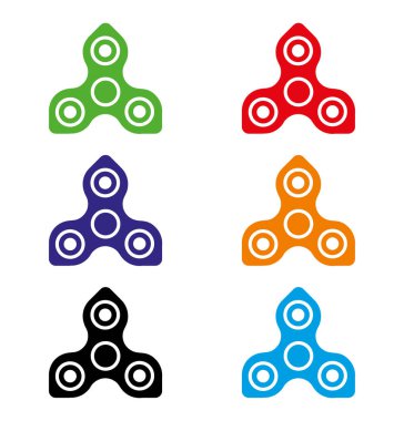 Kıpır kıpır dönen vektör simgeleri. düz biçim illüstrasyonu. 