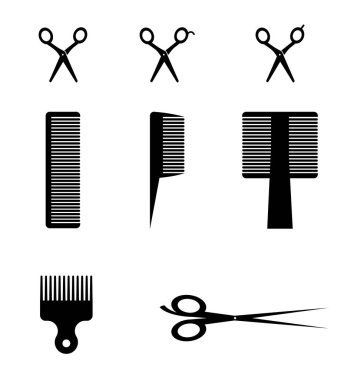 Berber dükkanı ikonları. vektör illüstrasyonu