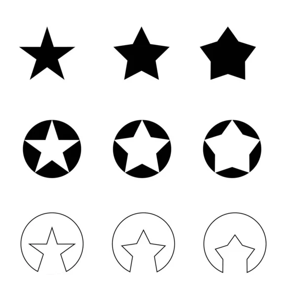 Icônes Étoiles Réglées Style Design Plat Illustration Vectorielle — Image vectorielle