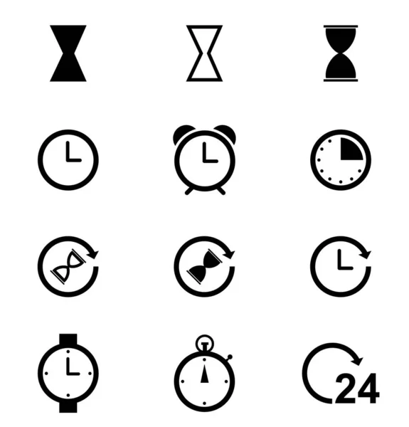 Uhr Geht Los Einfache Abbildung Von Zeitvektorsymbolen Für Das Web — Stockvektor