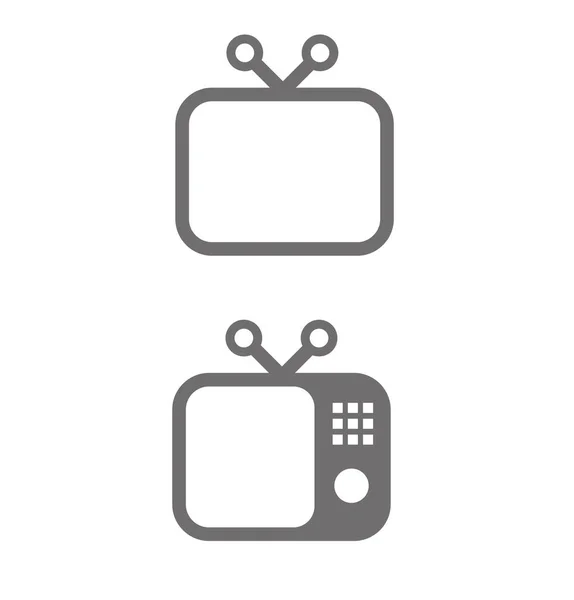 テレビのアイコン 白い背景の黒いイラストです ベクトル分離シンボル — ストックベクタ