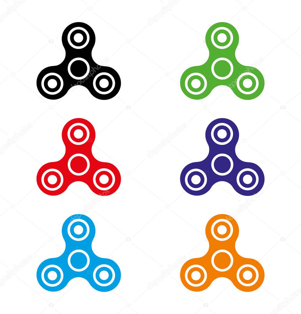 Fidget spinners icons. flat design. vector illustration.