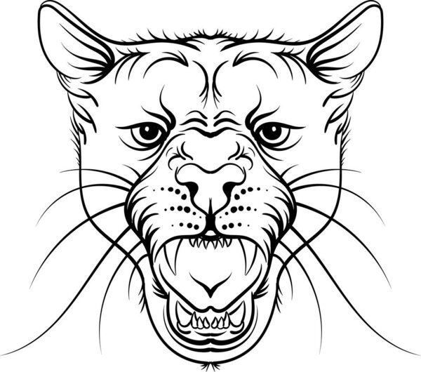 Векторный логотип льва для печати татуировки или футболки дизайн или внешний вид. Стиль охоты львов фон. Этот рисунок от руки было бы неплохо сделать на черной бумаге или пушке.