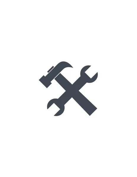 Schraubenschlüssel Und Hammer Icon Vektor Illustration — Stockvektor