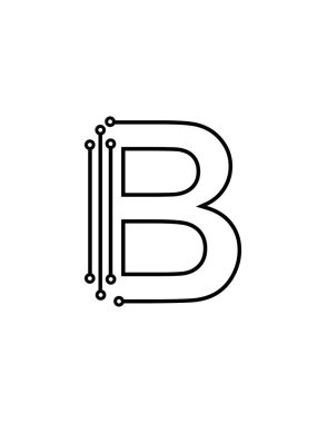 B harfi logo tasarım vektör şablonu