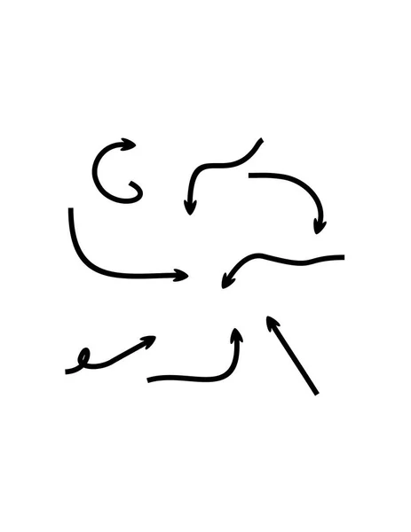 Vector Illustration Set Hand Drawn Arrows — Stock Vector