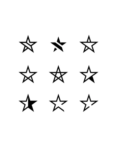Icône Étoiles Illustration Noir Blanc — Image vectorielle