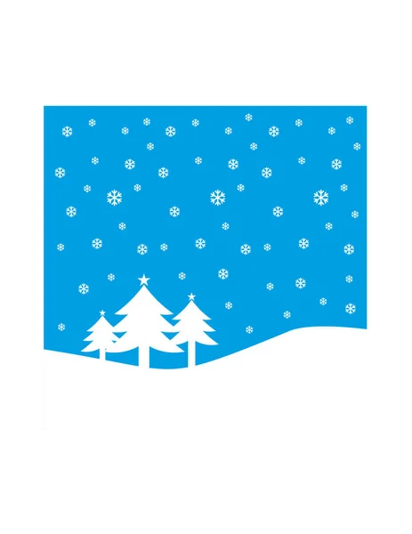 Karta Świąteczna Śniegiem Płatkami Śniegu — Wektor stockowy