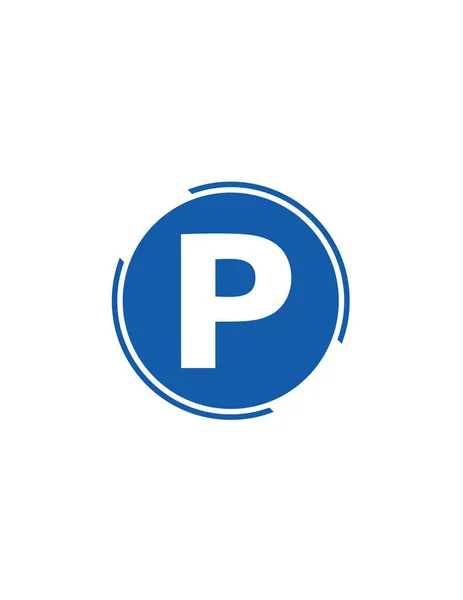 Parking Letter Logo Design Vector Template — Stock Vector
