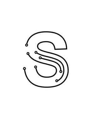 S harfi logo tasarım vektör şablonu