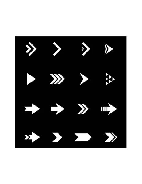 Набір Іконок Стрілкою Проста Ілюстрація Векторних Піктограм Напрямку Інтернету — стоковий вектор