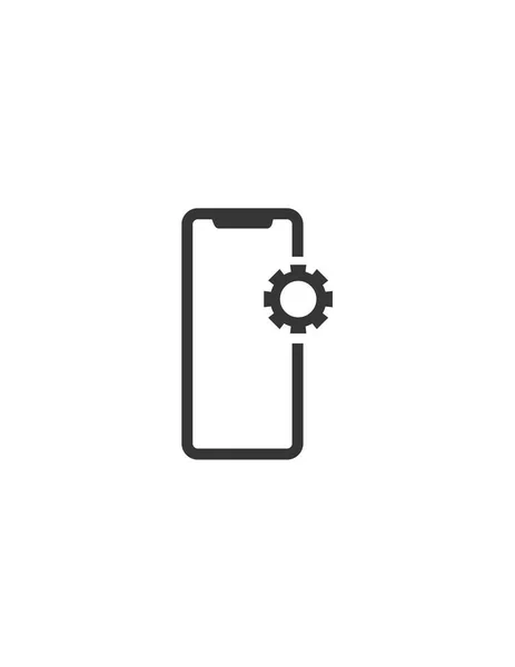Smartphone Com Design Ilustração Vetor Ícone Engrenagem — Vetor de Stock