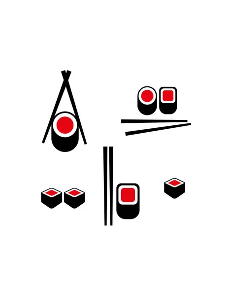 Sushi Logó Sablon Vektor Illusztráció — Stock Vector