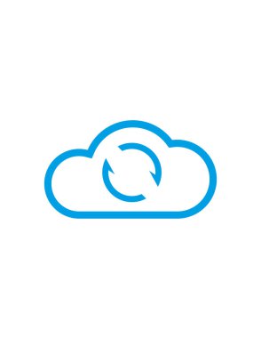 Bulut eşzamanlama simgesi. Veri simgesini eşzamanla. Vektör