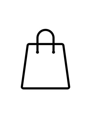 Alışveriş poşeti ikonu. Web için el çantası vektör simgelerinin özet çizimi