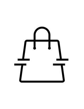 Alışveriş poşeti ikon vektörü. İnce çizgi işareti. izole edilmiş sınır sembolü çizimi