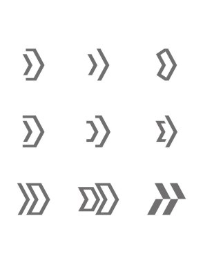 Ok simgesi ayarlandı. Sonraki işaret. Vektör illüstrasyonu