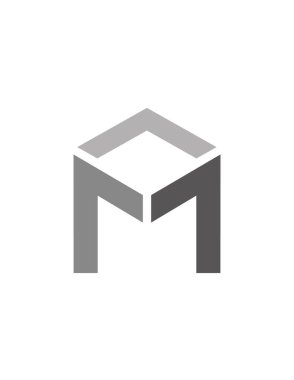 M logo vektörü. Teknoloji stili