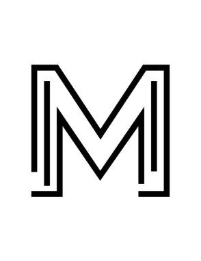 M harfi logo tasarım vektör şablonu