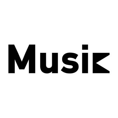 Müzik metin logo vektörü. Ses ve melodi