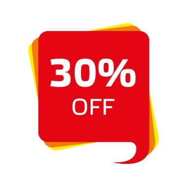 İndirimli fiyatlı balon pankartları% 30. Etiket etiketi. Özel teklif işareti tasarımı