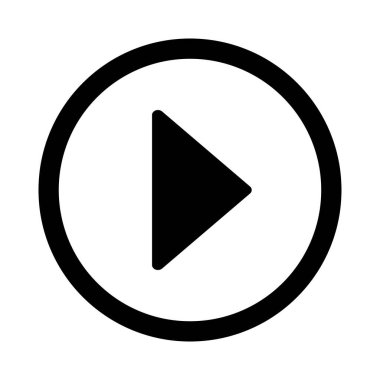 Beyaz arkaplanda çokluortam düğmesi simgesi vektörü. Web tasarımı için, uygulama