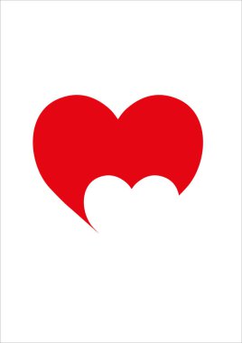 Kalp vektör logosu simgesi. Aşk sembolü