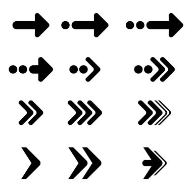 Beyaz arka plan vektör çizim üzerinde ayarla ok simgesi