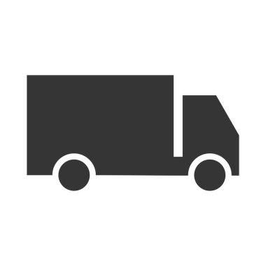 Teslimat kamyonu ikonu. Kargo lojistik sembolü. Vektör