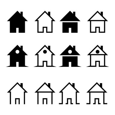 ev simgeleri, vektör illüstrasyonu