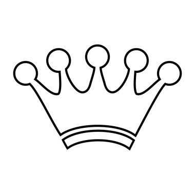 Taç vektör simgesi. Siyah illüstrasyon izole grafik ve web tasarımı için beyaz arka plan üzerinde