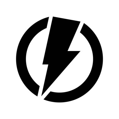 Elektrik enerjisi Yıldırım logosu tasarım element vektörü. Enerji sembolü