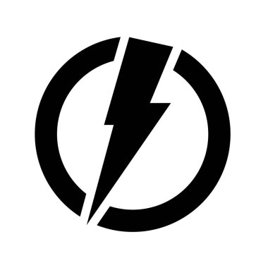 Elektrik enerjisi Yıldırım logosu tasarım element vektörü. Enerji sembolü