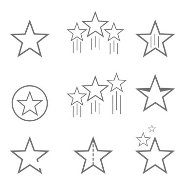 Beyaz arkaplanda yıldız simgesi, vektör illüstrasyonu