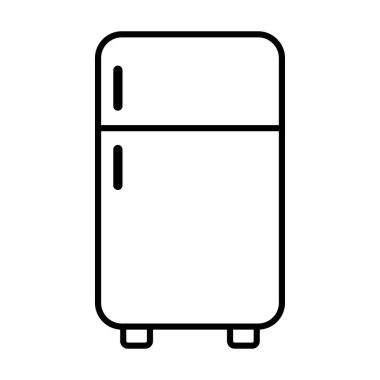 Buzdolabı ikonu vektörü düz stil. Dondurucu kabı