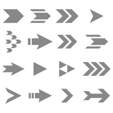 Beyaz arka plan vektör çizim üzerinde ayarla ok simgesi