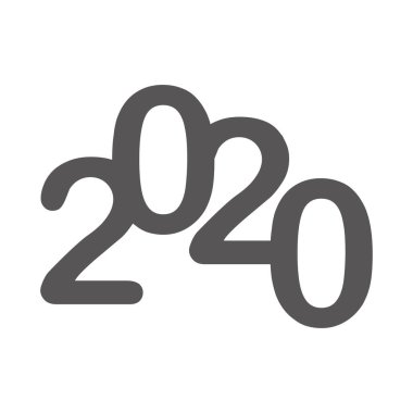 Mutlu 2020 Yıllık Logo Konsept Vektörü. Poster ya da afiş tasarımı