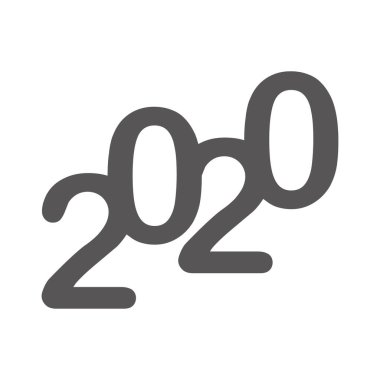 Mutlu 2020 Yıllık Logo Konsept Vektörü. Poster ya da afiş tasarımı